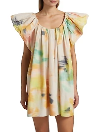 Abi Watercolor A-Line Minidress