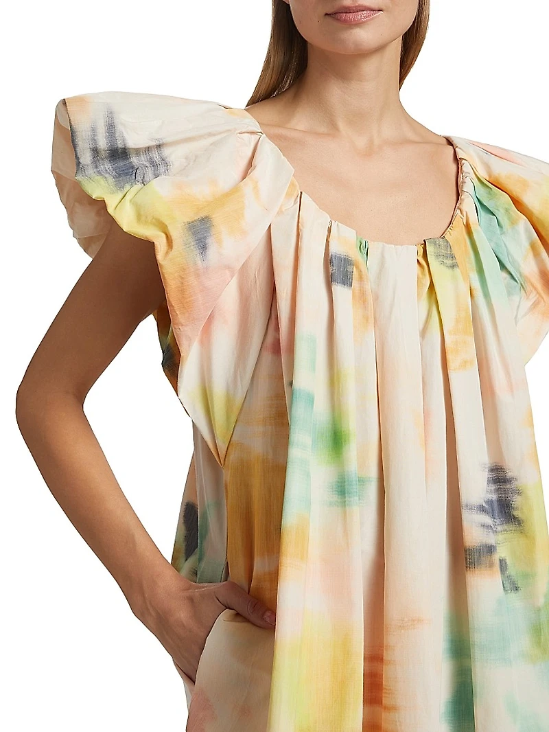 Abi Watercolor A-Line Minidress