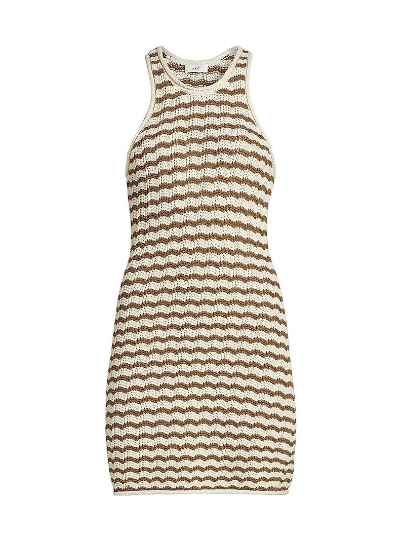 Kendra Striped Crochet Minidress