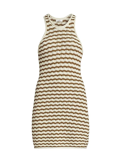 Kendra Striped Crochet Minidress