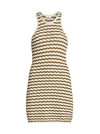 Kendra Striped Crochet Minidress