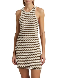 Kendra Striped Crochet Minidress