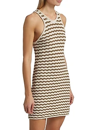 Kendra Striped Crochet Minidress