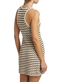 Kendra Striped Crochet Minidress