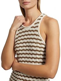 Kendra Striped Crochet Minidress