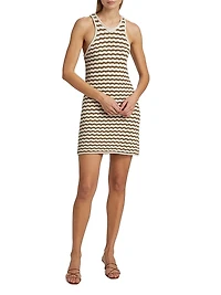 Kendra Striped Crochet Minidress