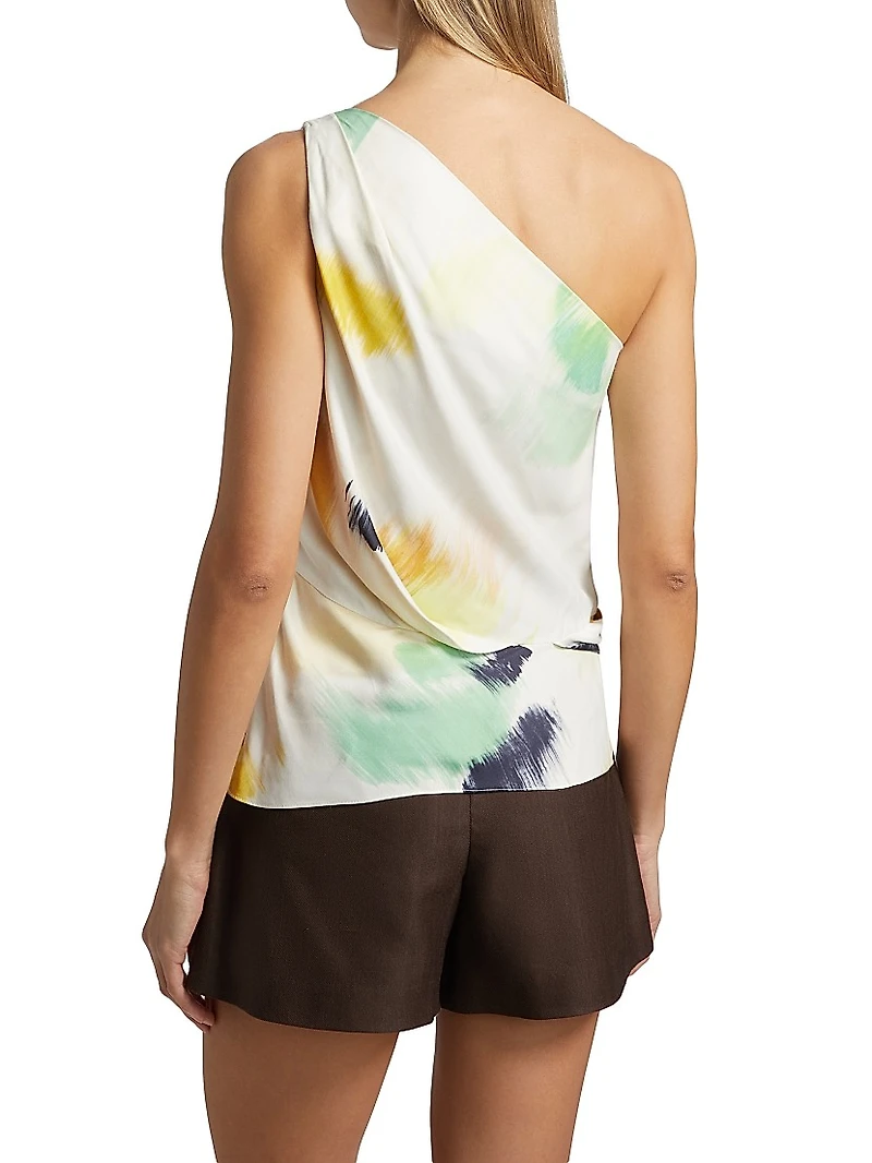 Aster Floral Asymmetric Top