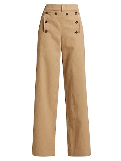 Lucas Button-Front-Panel Pants