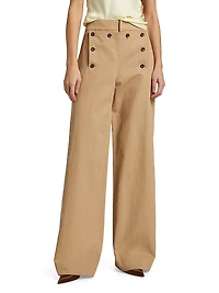 Lucas Button-Front-Panel Pants
