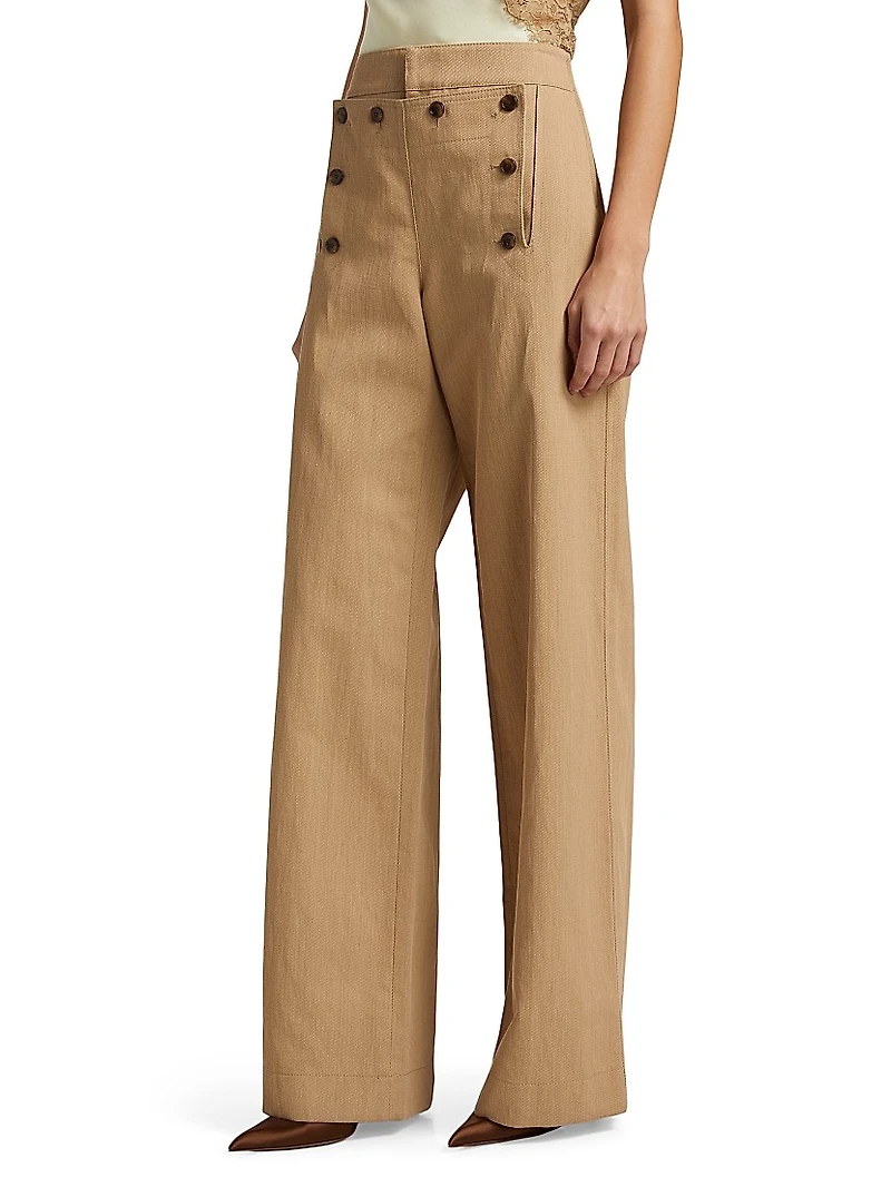 Lucas Button-Front-Panel Pants