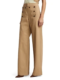 Lucas Button-Front-Panel Pants