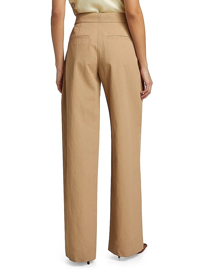 Lucas Button-Front-Panel Pants