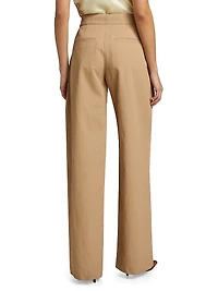 Lucas Button-Front-Panel Pants