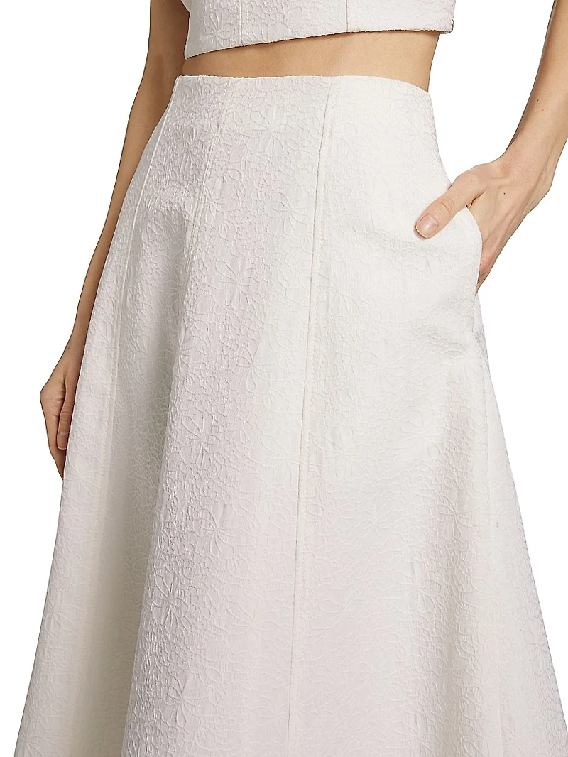 Fellini Jacquard A-Line Midi-Skirt