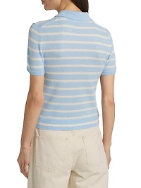 Brandt Striped Cashmere Polo Sweater