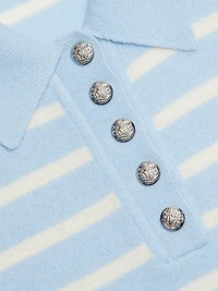 Brandt Striped Cashmere Polo Sweater