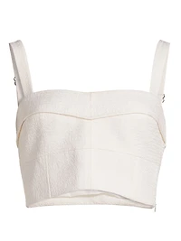 Faxon Floral-Embroidered Crop Tank