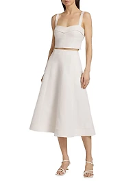 Faxon Floral-Embroidered Crop Tank