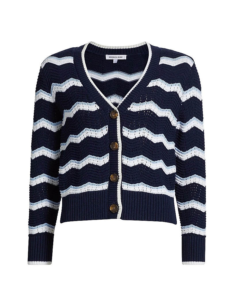 Ansonia Striped V-Neck Cardigan