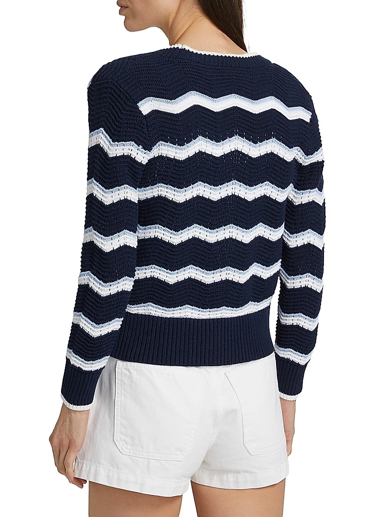 Ansonia Striped V-Neck Cardigan