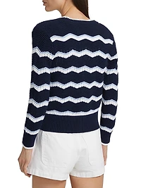 Ansonia Striped V-Neck Cardigan