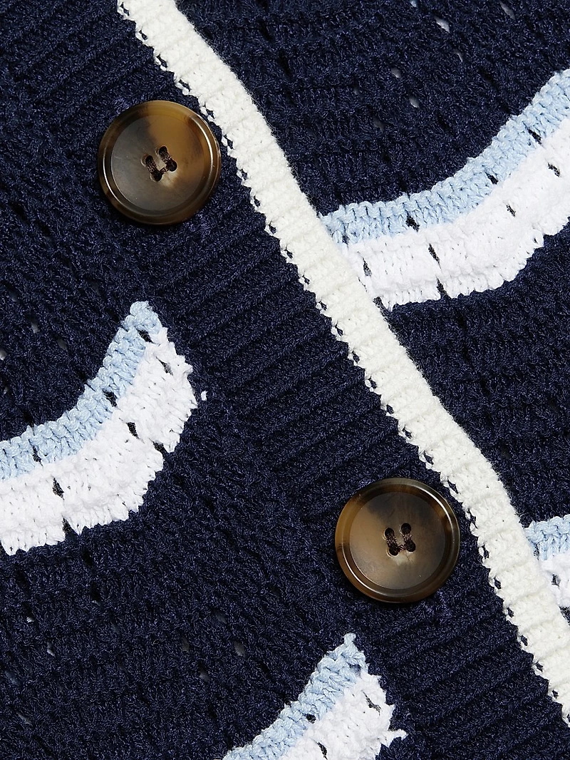 Ansonia Striped V-Neck Cardigan