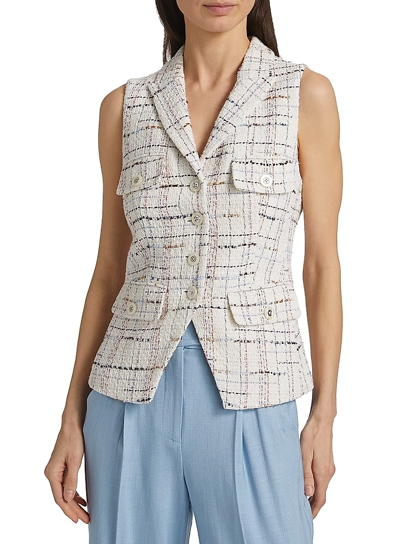 Benny Tweed Button-Front Vest
