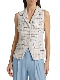 Benny Tweed Button-Front Vest
