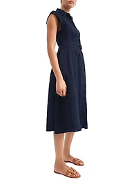 Loreta Linen Belted Midi-Shirtdress