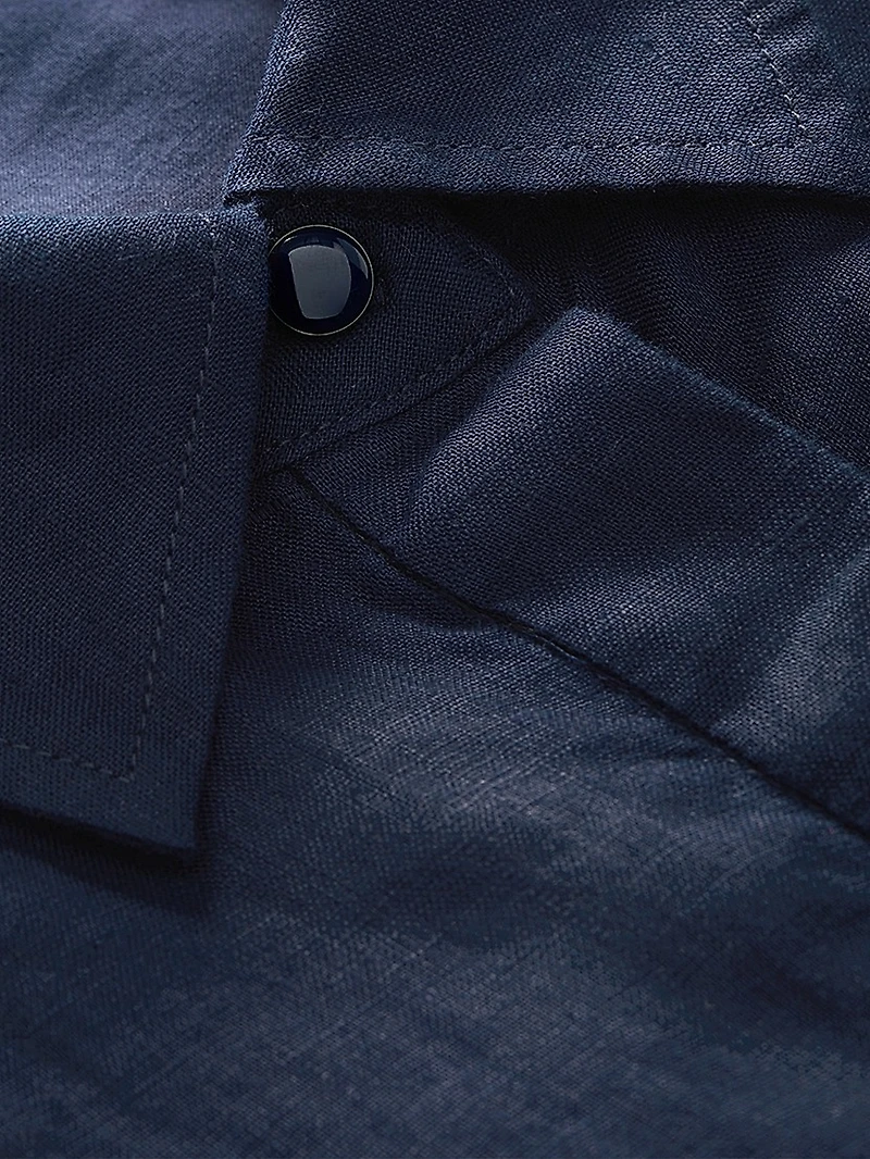 Loreta Linen Belted Midi-Shirtdress