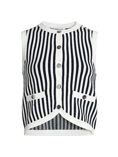 Leland Striped Knit Crop Vest