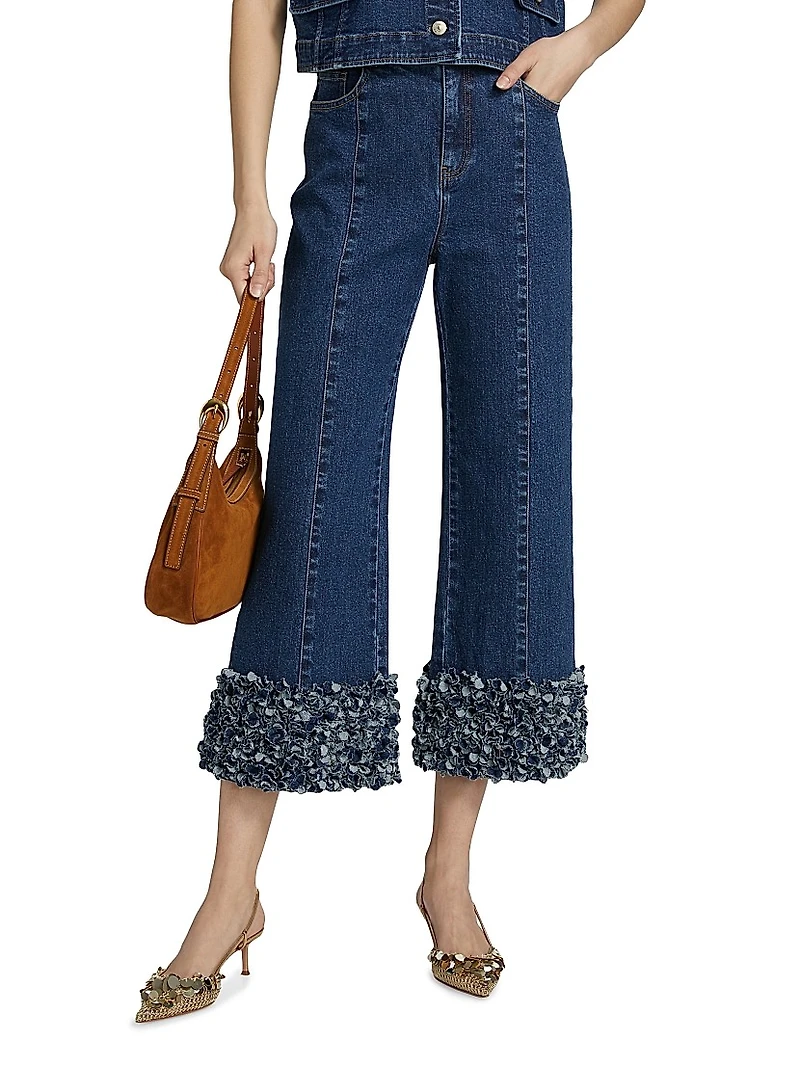 Petal Ethel Embellished Denim Crop Jeans