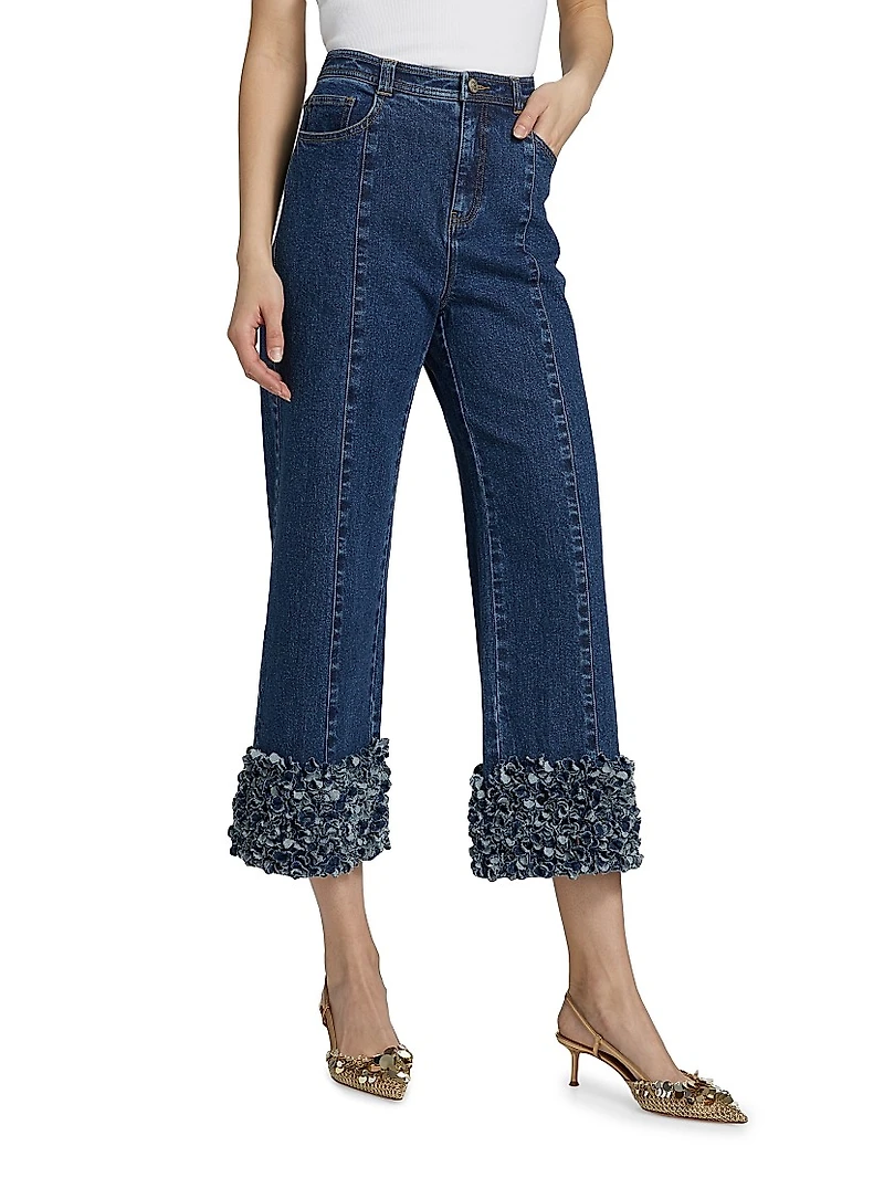 Petal Ethel Embellished Denim Crop Jeans