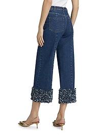 Petal Ethel Embellished Denim Crop Jeans