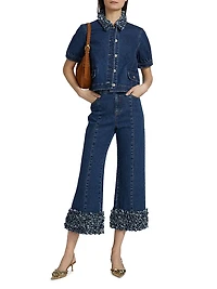 Petal Ethel Embellished Denim Crop Jeans