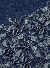 Petal Mindie Embellished Denim Tie-Waist Minidress
