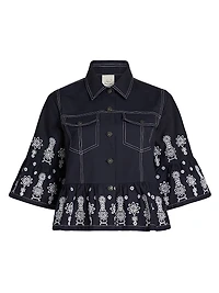 Mazie Embroidered Stretch-Cotton Jacket