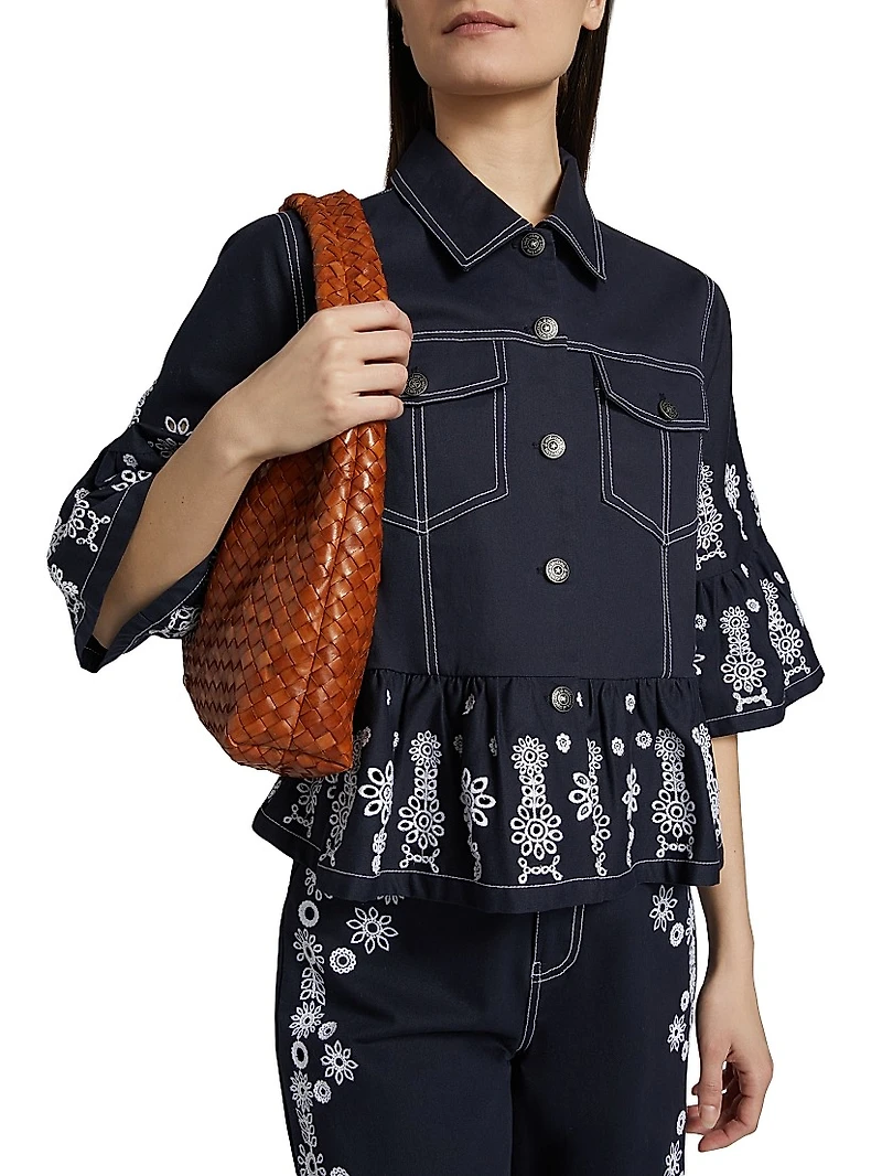 Mazie Embroidered Stretch-Cotton Jacket