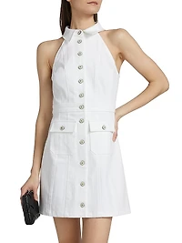 Lillian Cotton-Blend Sleeveless Minidress