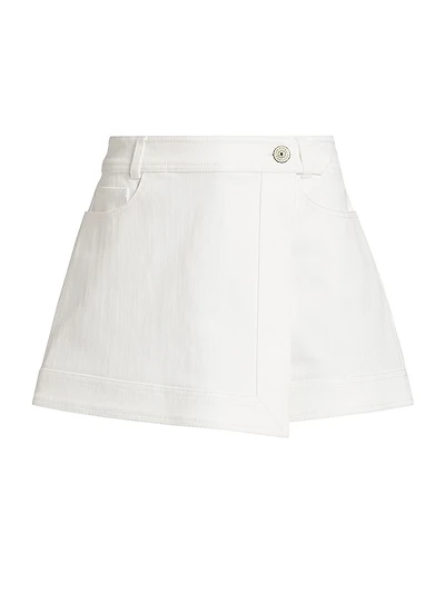 Marcia Cotton-Blend Wrap Skort