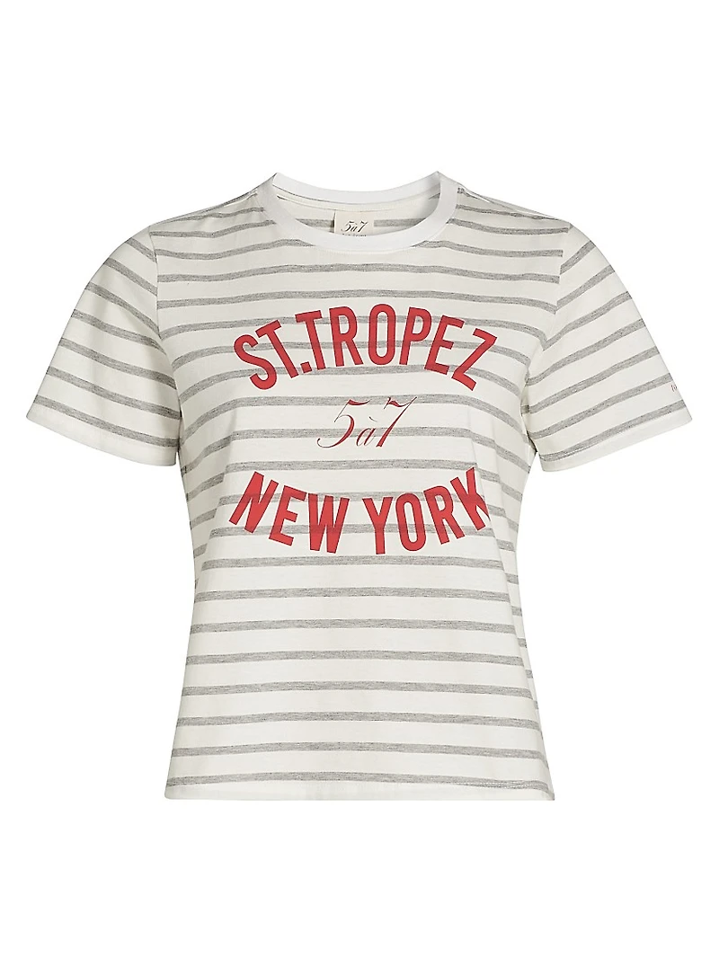 St Tropez New York Striped Cotton T-Shirt