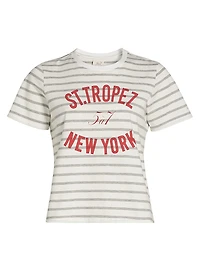 St Tropez New York Striped Cotton T-Shirt
