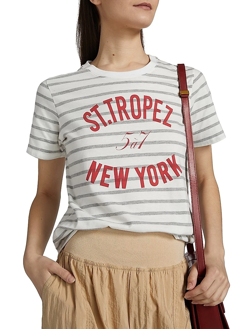 St Tropez New York Striped Cotton T-Shirt