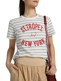 St Tropez New York Striped Cotton T-Shirt