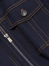 Holly Stretch-Denim Tie-Waist Minidress