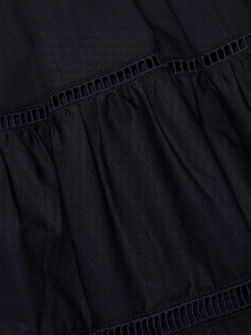 Zuri Stretch-Cotton Tie-Waist Midi-Dress