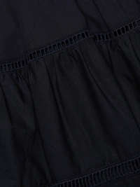Zuri Stretch-Cotton Tie-Waist Midi-Dress