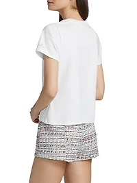 Merci Crystal-Embellished Stretch-Cotton T-Shirt