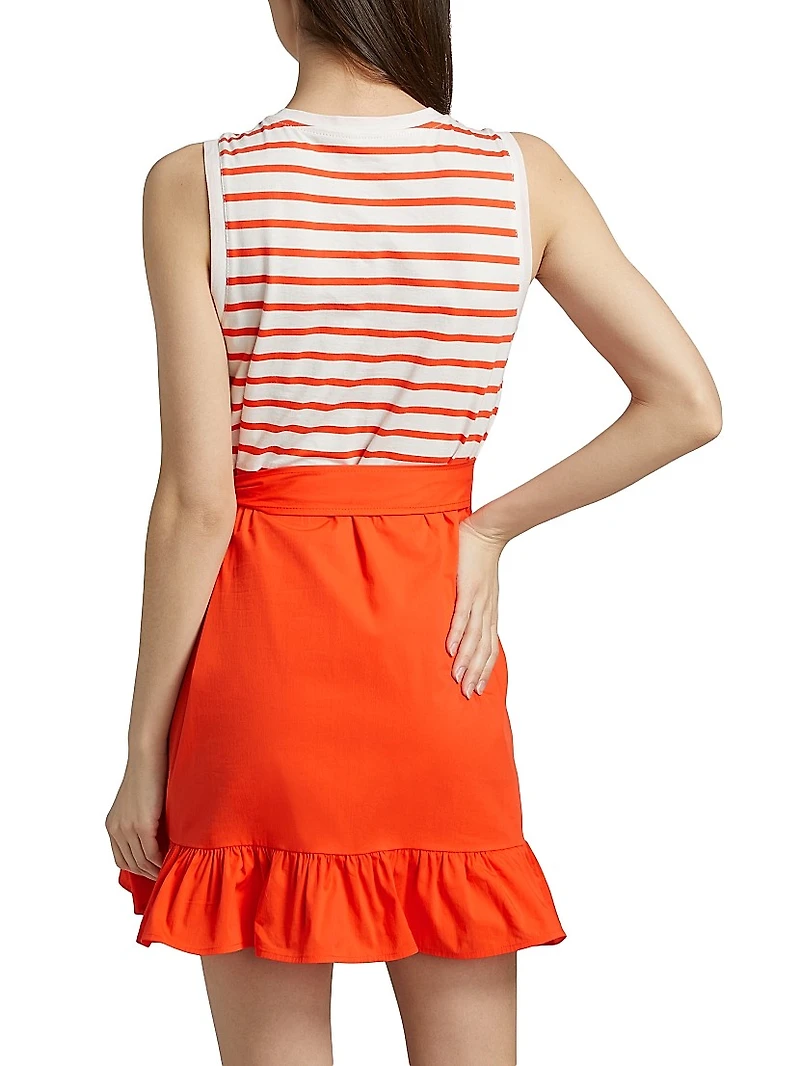 Mahlia Striped Tie-Waist Minidress