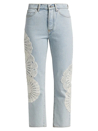 The Crochet Vertical Crop Jeans